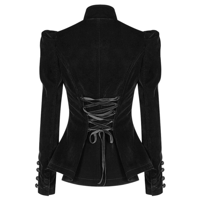 kurze PUNK RAVE Samtjacke Dolly in schwarz oder rot XL schwarz
