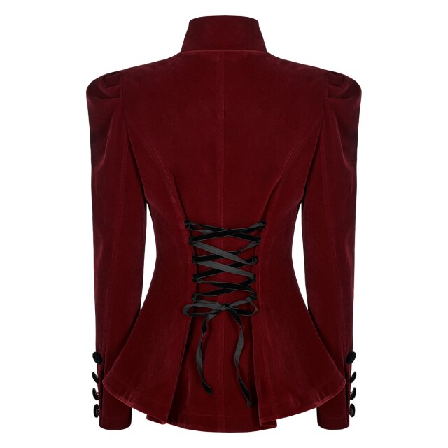 kurze PUNK RAVE Samtjacke Dolly in schwarz oder rot XL rot
