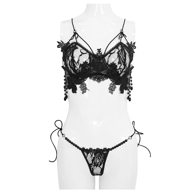 Dessous Set Nightfall aus Spitzen-BH und Tanga XL-XXL