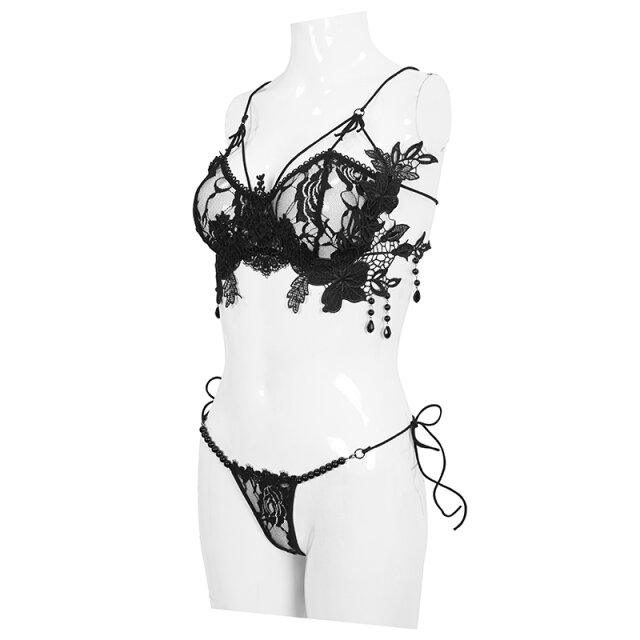 Dessous Set Nightfall aus Spitzen-BH und Tanga XL-XXL