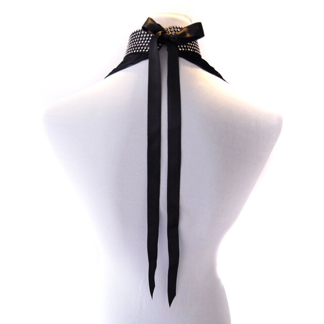 Strasshalsband Bling-Bling mit langen Fransen kurz