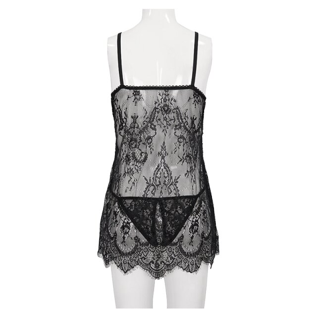 Lace chemise Coquetta open at the front with ouvert panty