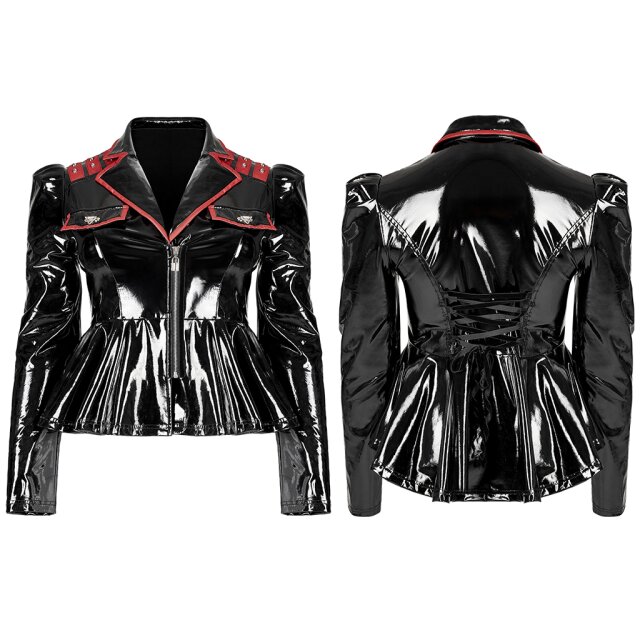 Uniform Vinyl Peplum Jacket Commandetta