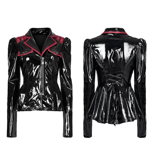 Uniform Vinyl Peplum Jacket Commandetta