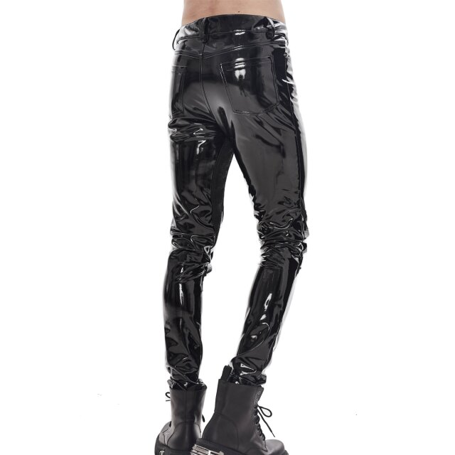 Devil Fashion Lack-Hose Chaos mit Netz und Nieten 3XL