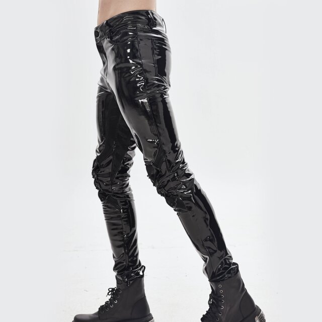 Devil Fashion Lack-Hose Chaos mit Netz und Nieten 3XL