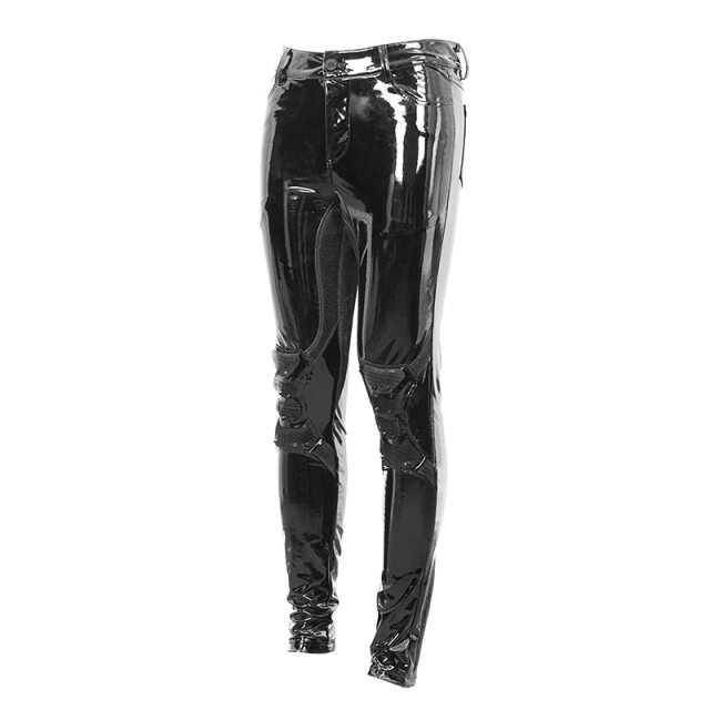Devil Fashion Lack-Hose Chaos mit Netz und Nieten 3XL