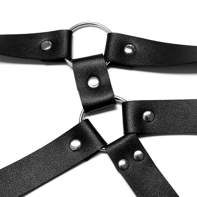 Upper Body Faux Leather Harness Twisted Shark