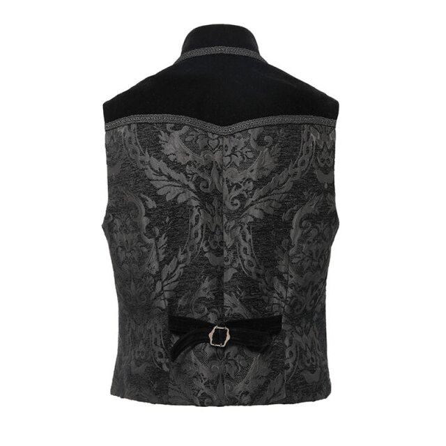 Short Victorian Brocade Waistcoat Versailles with Velvet Lapel