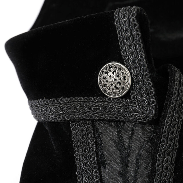 Short Victorian Brocade Waistcoat Versailles with Velvet Lapel