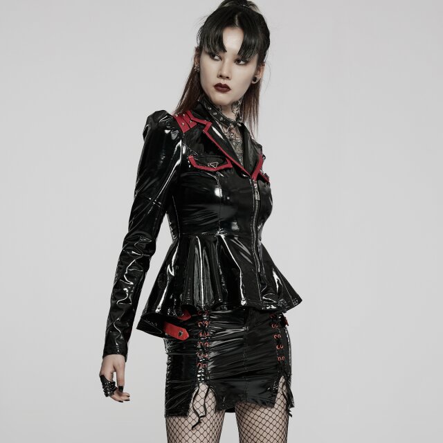 Punk Rave Uniform Lacquer Mini Skirt Commandetta