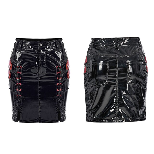 Punk Rave Uniform Lacquer Mini Skirt Commandetta