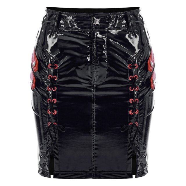 Punk Rave Uniform Lacquer Mini Skirt Commandetta