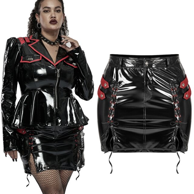 PUNK RAVE Gothic Uniform Minirock (DQ-578BK-RD) aus...