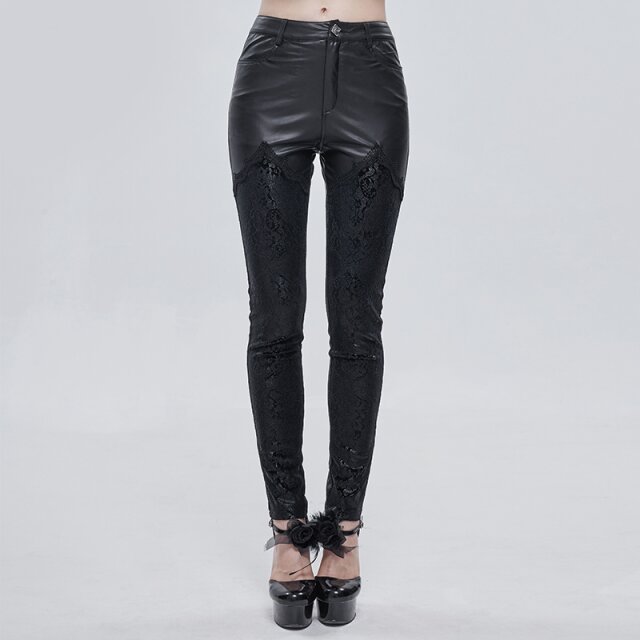 Slim Fit Stretch-Hose Mania mit Kunstleder XXL