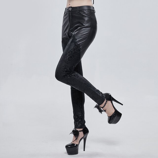 Slim Fit Stretch-Hose Mania mit Kunstleder XXL