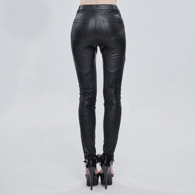 Slim Fit Stretch-Hose Mania mit Kunstleder XXL