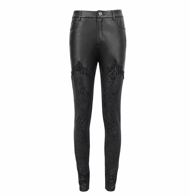 Slim Fit Stretch-Hose Mania mit Kunstleder XXL