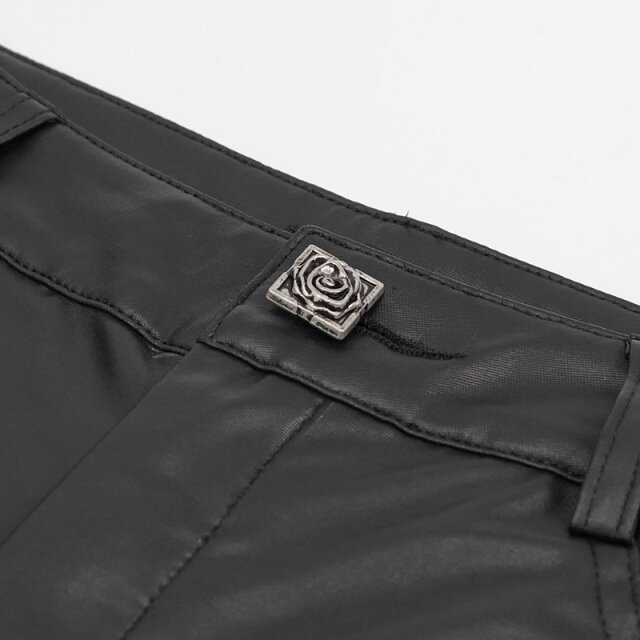 Slim Fit Stretch-Hose Mania mit Kunstleder XXL
