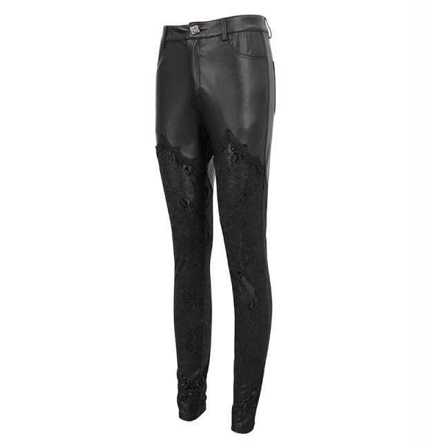 Slim Fit Stretch-Hose Mania mit Kunstleder XXL