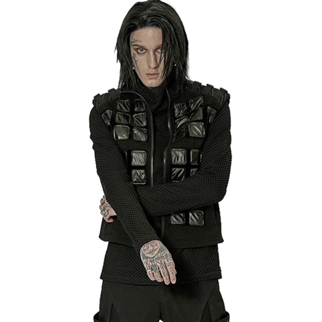 Denim Gothic-Weste Cyber Soldier XXL