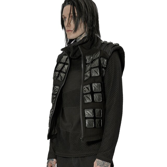 Denim Gothic-Weste Cyber Soldier XXL