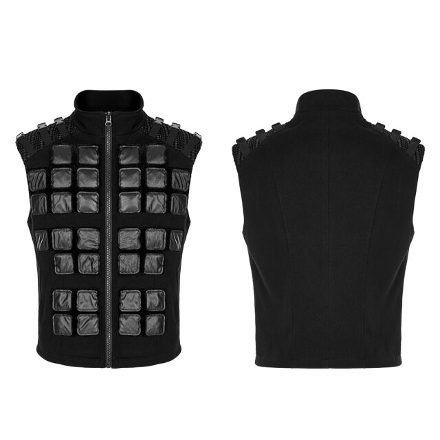 Denim Gothic-Weste Cyber Soldier XXL