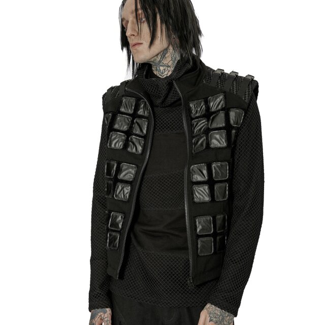 Denim Gothic Waistcoat Cyber Soldier
