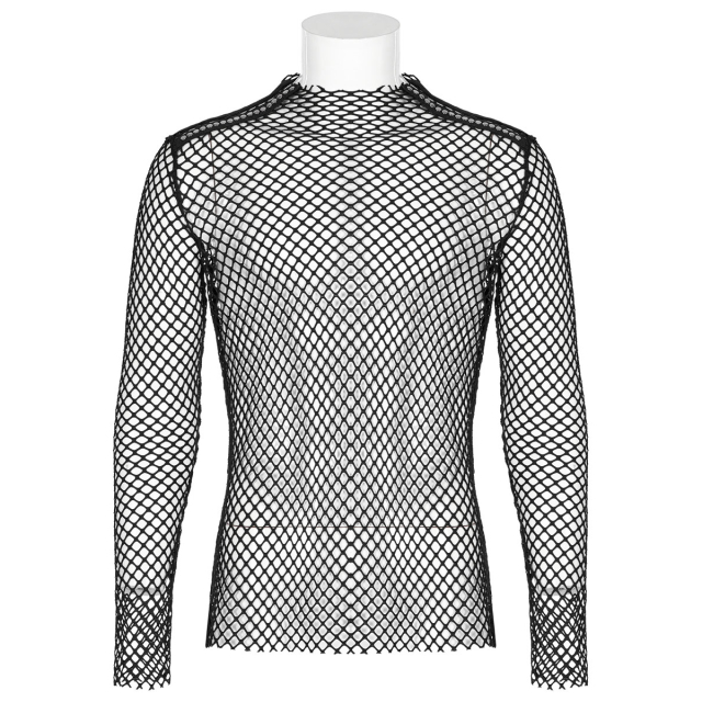 Punk Rave Fishnet Shirt with Long Sleeves