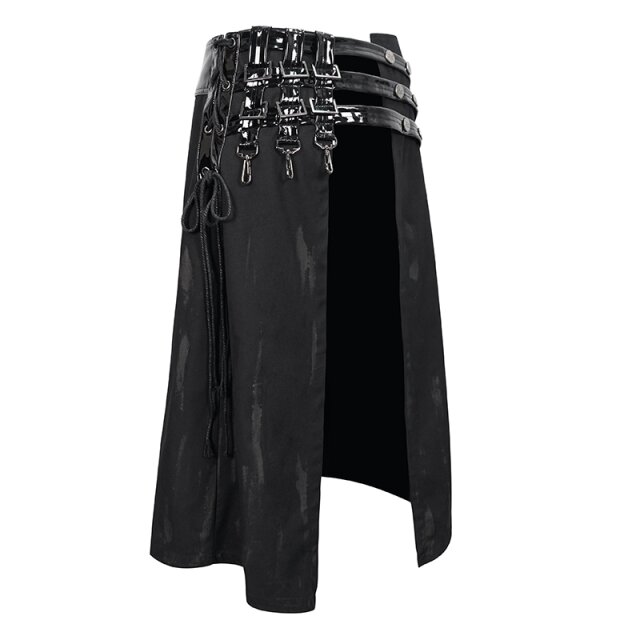 Schurz / Kilt Grim Reaper mit Lack-Gurten 4XL-5XL
