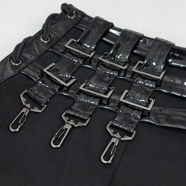 Schurz / Kilt Grim Reaper mit Lack-Gurten 4XL-5XL