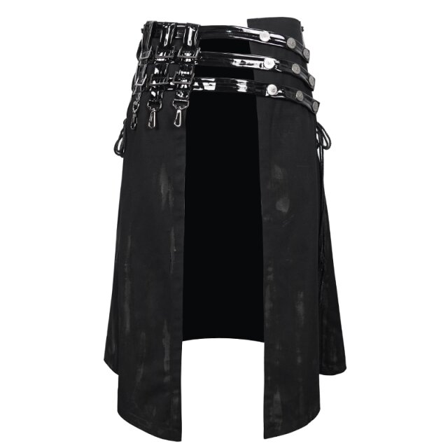 Schurz / Kilt Grim Reaper mit Lack-Gurten 4XL-5XL
