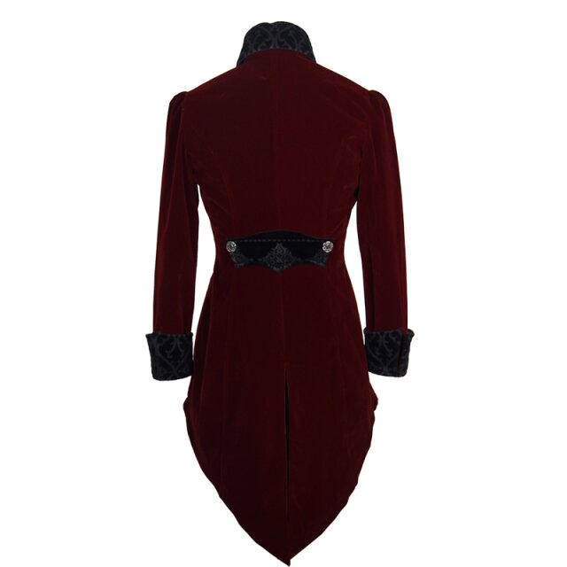 Red velvet tailcoat Fitzgerald - size: XL