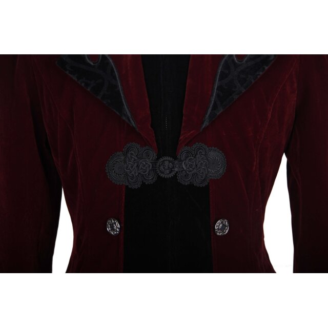 Red velvet tailcoat Fitzgerald - size: XL
