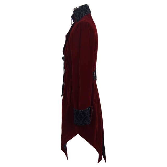 Red velvet tailcoat Fitzgerald - size: XL