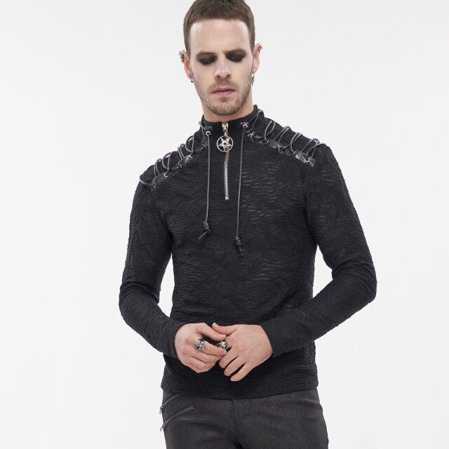 Longsleeve Shadowland mit Schnürung auf Schulter L