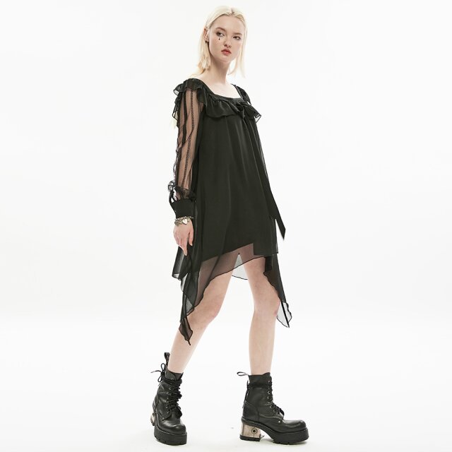 Chiffon Gothic Mini Dress Terror Doll black
