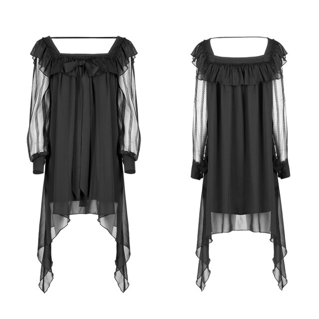 Chiffon Gothic Mini Dress Terror Doll black