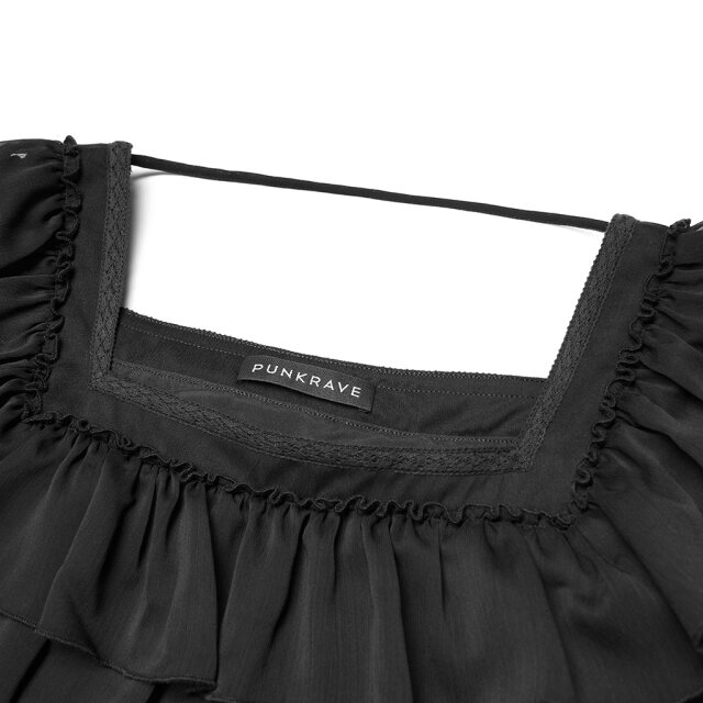 Chiffon Gothic Mini Dress Terror Doll black