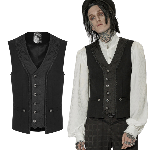 Single-breasted PUNK RAVE Victorian-Goth waistcoat...