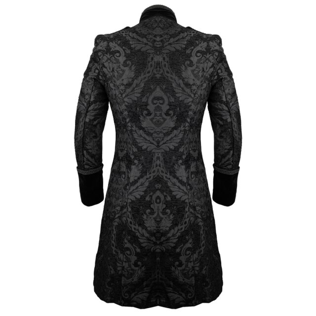 Gothic-Brokat-Gehrock / Kurzmantel Dark Symphony schwarz-schwarz XS