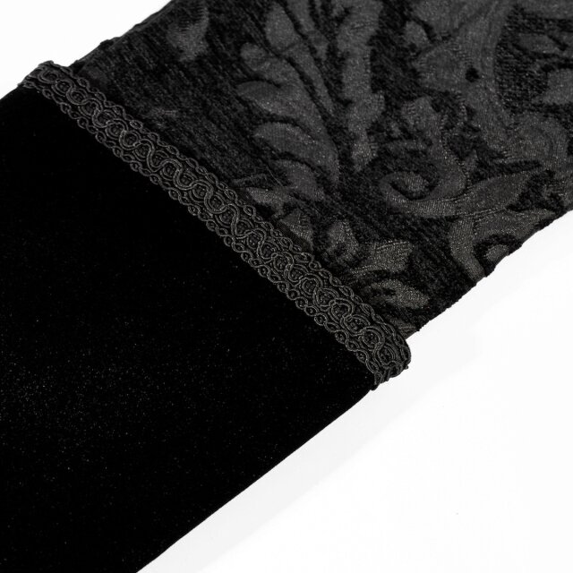 Gothic-Brokat-Gehrock / Kurzmantel Dark Symphony schwarz-schwarz XS