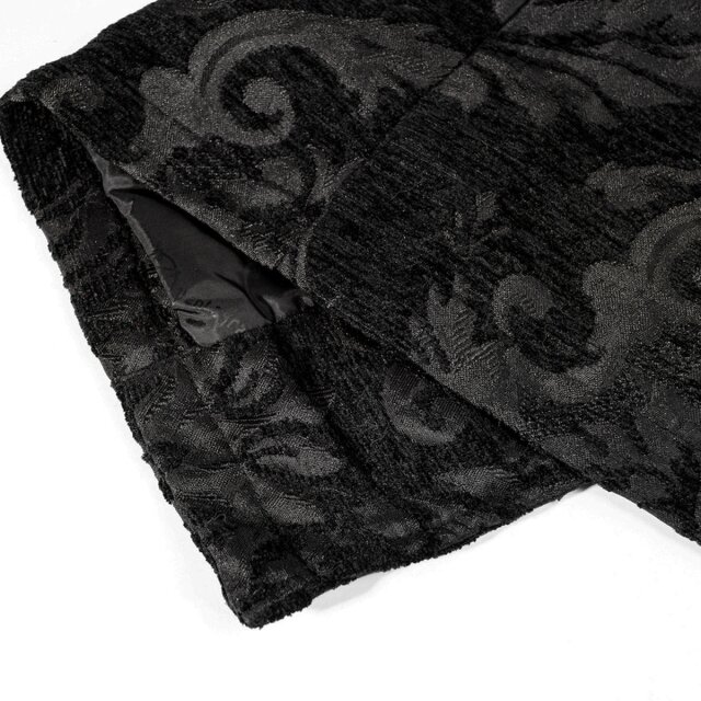 Gothic-Brokat-Gehrock / Kurzmantel Dark Symphony schwarz-schwarz XS
