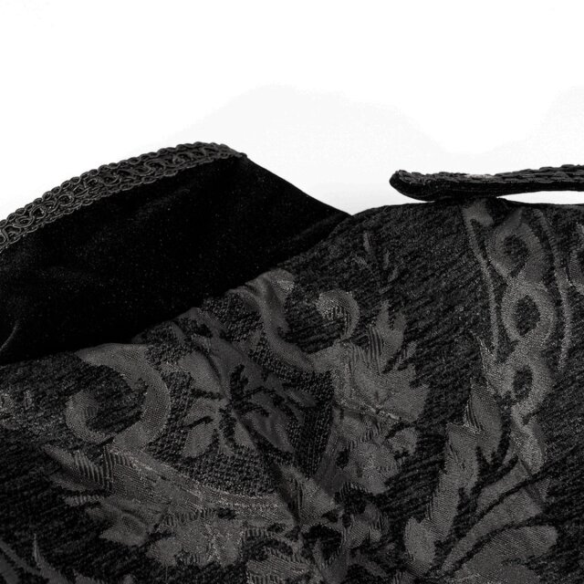 Gothic-Brokat-Gehrock / Kurzmantel Dark Symphony schwarz-schwarz XL