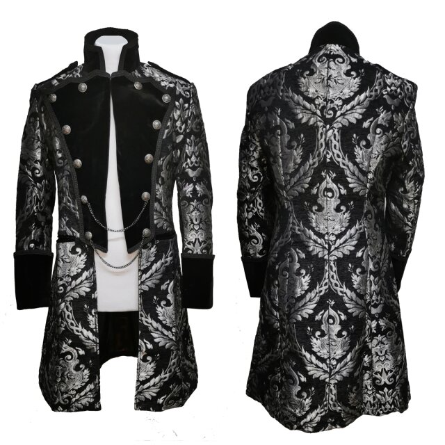 Darkly romantic gothic cutaway in fine brocade with...