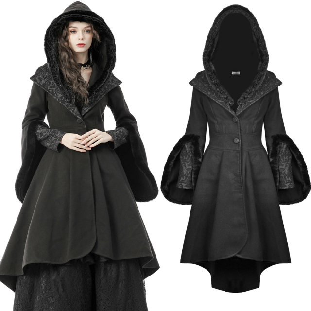 DARK IN LOVE gothic coat (JW123-BK) shorter at the front...