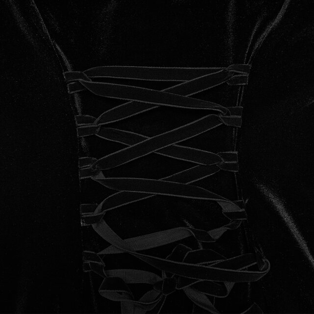 Punk Rave Samtkleid Moon Maiden mit Spitzenkragen 3XL