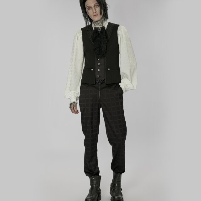 PUNK RAVE Steampunk Hose Professor mit Karo-Muster XXL
