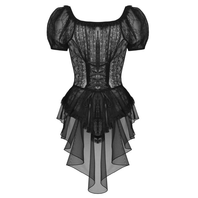 Transparente Bluse Felicia mit Schwalbenschwanz XXL