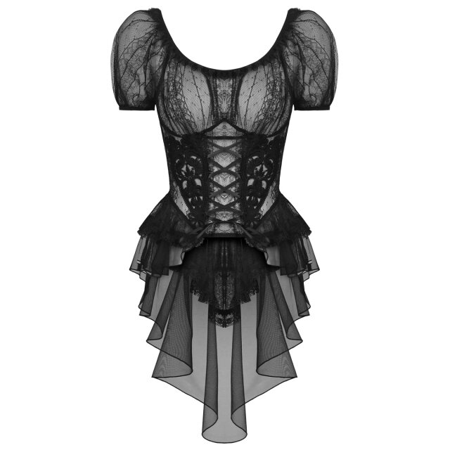 Transparente Bluse Felicia mit Schwalbenschwanz XXL